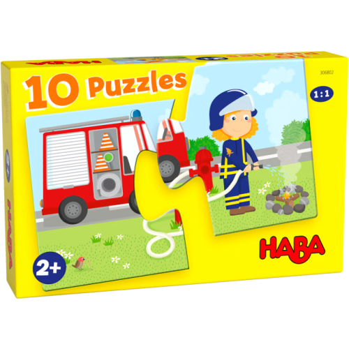 Haba 10 puzzels Hulpvoertuigen