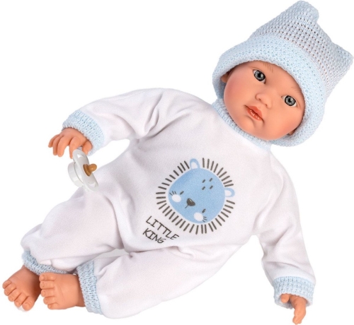 Llorens Mini Babypopje Cuquito Blauw blank met geluid 30 cm