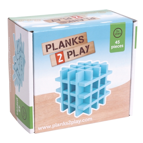 Planks2Play Houten Plankjes 45 Stuks Licht Blauw