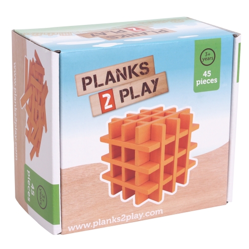 Planks2Play Houten Plankjes 45 Stuks Oranje