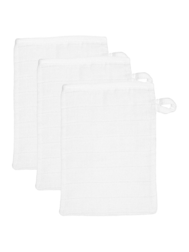 Blush &amp; Blossom - Muslin Washgloves -3 pack White