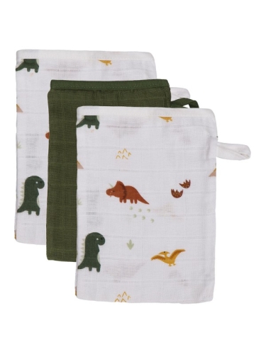 Blush &amp; Blossom - Startersset (6 diapers - 3 washgloves - 3 mouthcloths) Dinosaur