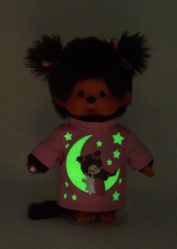 Monchichi Meisje 20cm Glow in the dark