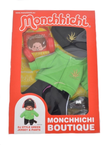 Monchichi kledingset groene jas