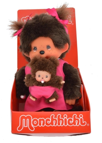 Monchichi moeder met baby roze