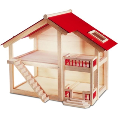Pintoy Poppenhuis Blank/Rood