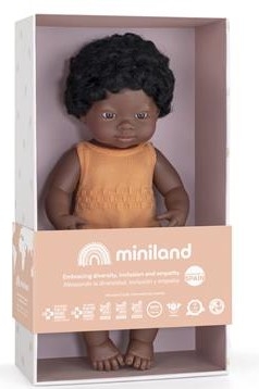 Miniland Babypop Afrikaanse baby 38 cm 