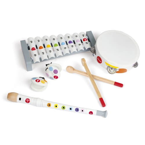 Janod Confetti Set Muziekinstrumenten wit