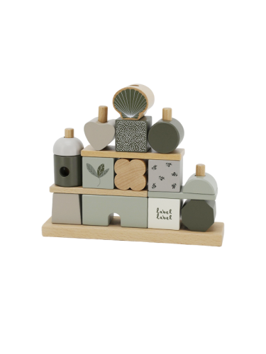 Label Label - Stacking Blocks House - Olive Green