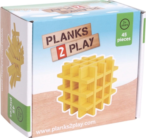 Planks2Play Houten Plankjes 45 Stuks Geel 