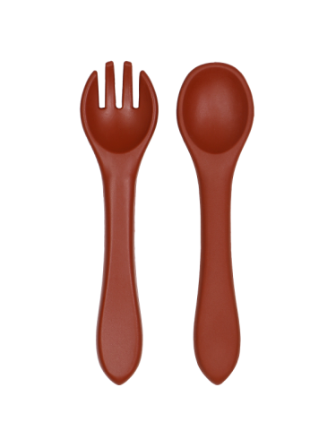 Tryco - Silicone - spoon &amp; fork - Dark Rust 