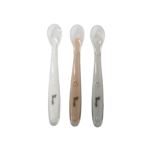 BoJungle Soft Spoon Set Siliconen (Wit-Grijs-Terracotta)